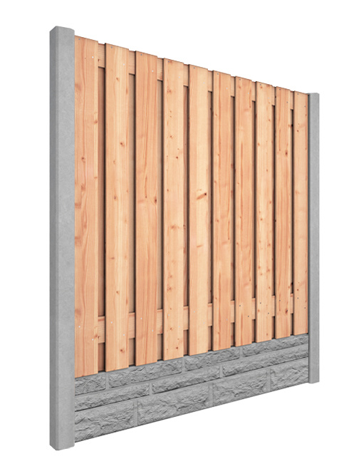 Red Class Wood hout beton schutting Duo Rots