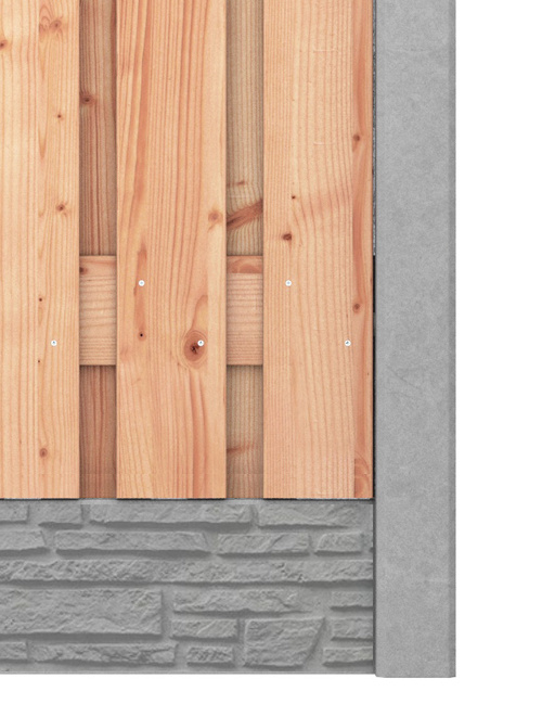 Red Class Wood hout beton schutting Duo Romaans