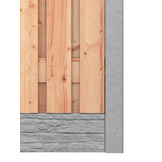 Red Class Wood hout beton schutting Duo Rock