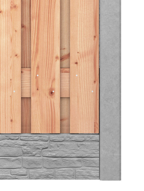 Red Class Wood hout beton schutting Duo Rock