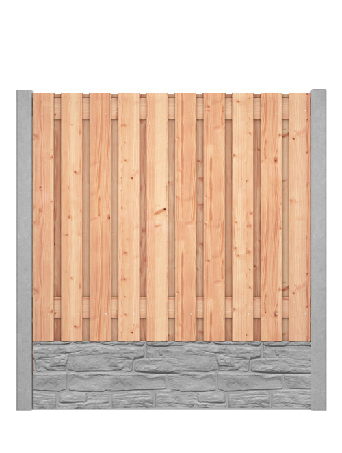 Red Class Wood hout beton schutting Duo Rock