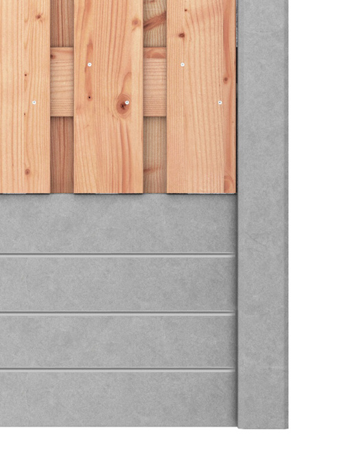 Red Class Wood hout beton schutting Duo Blokhut