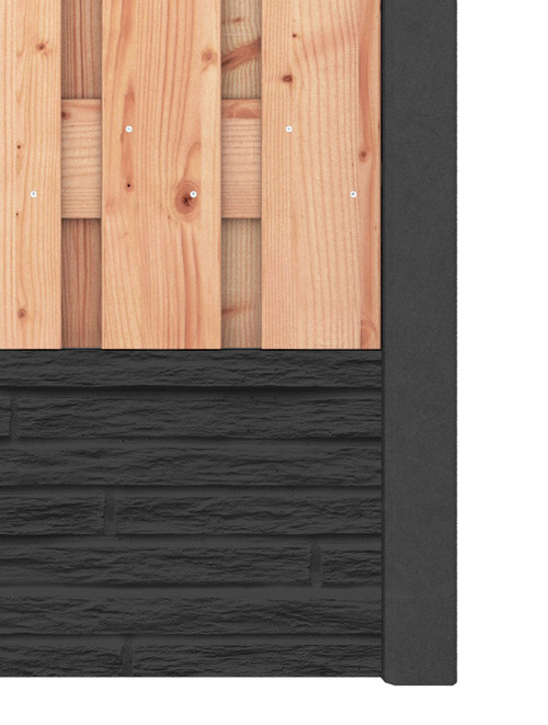 Red Class Wood hout beton schutting Duo Slate Antraciet
