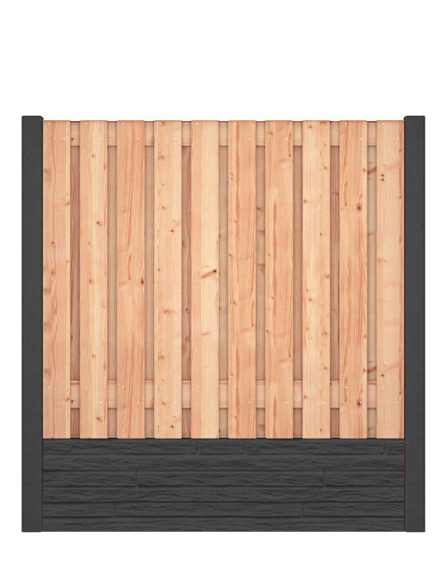 Red Class Wood hout beton schutting Duo Slate Antraciet