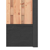 Red Class Wood hout beton schutting Duo Leisteen Antraciet