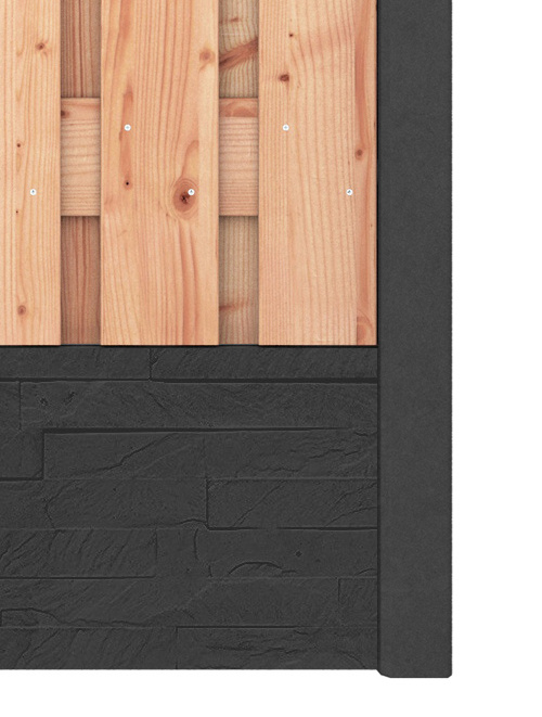Red Class Wood hout beton schutting Duo Leisteen Antraciet