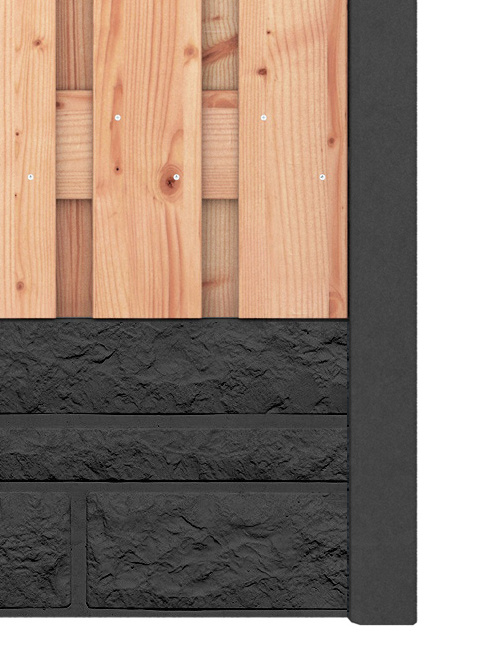 Red Class Wood hout beton schutting Duo Rots Antraciet