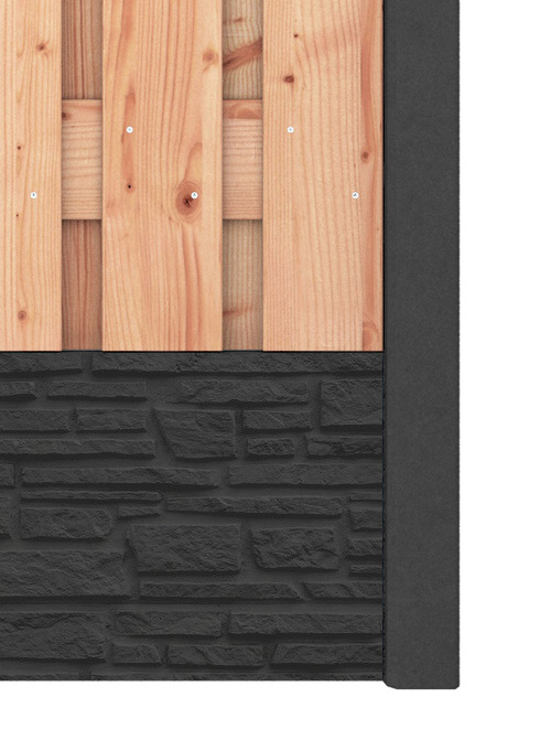 Red Class Wood hout beton schutting Duo Rustiek Antraciet