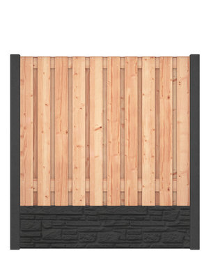 Red Class Wood hout beton schutting Duo Rustiek Antraciet
