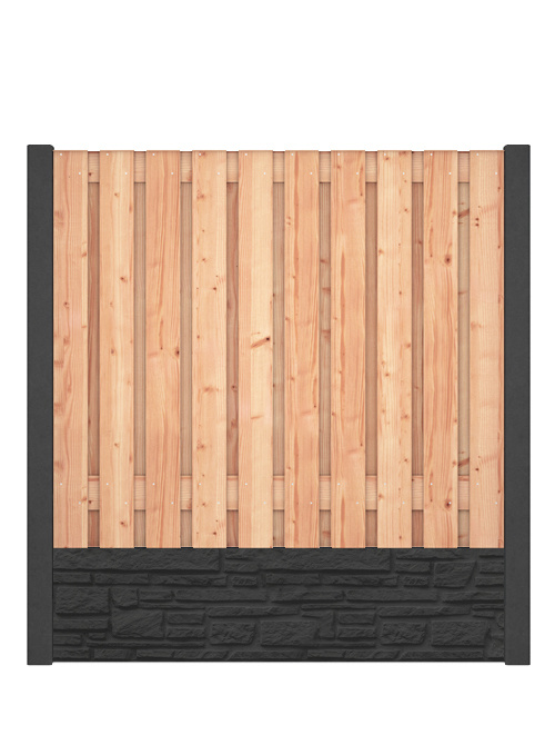 Red Class Wood hout beton schutting Duo Rustiek Antraciet