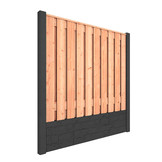 Red Class Wood hout beton schutting Duo Romaans Antraciet