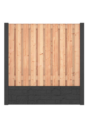 Red Class Wood hout beton schutting Duo Romaans Antraciet