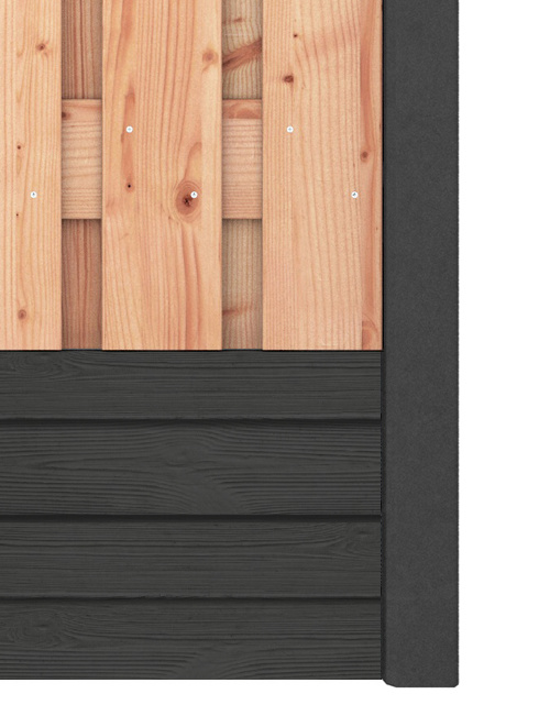 Red Class Wood hout beton schutting Duo Rabat Hout Antraciet