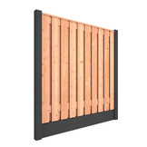 Red Class Wood  hout beton schutting Duo Glad Antraciet