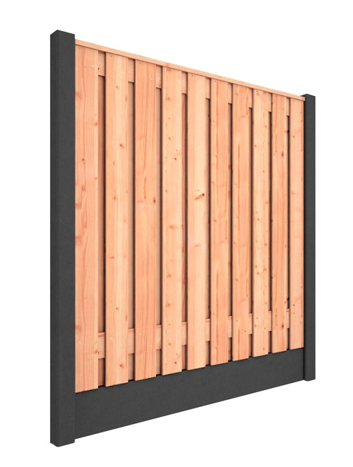 Red Class Wood  hout beton schutting Duo Glad Antraciet