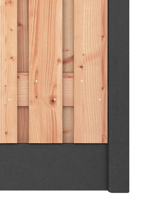 Red Class Wood  hout beton schutting Duo Glad Antraciet