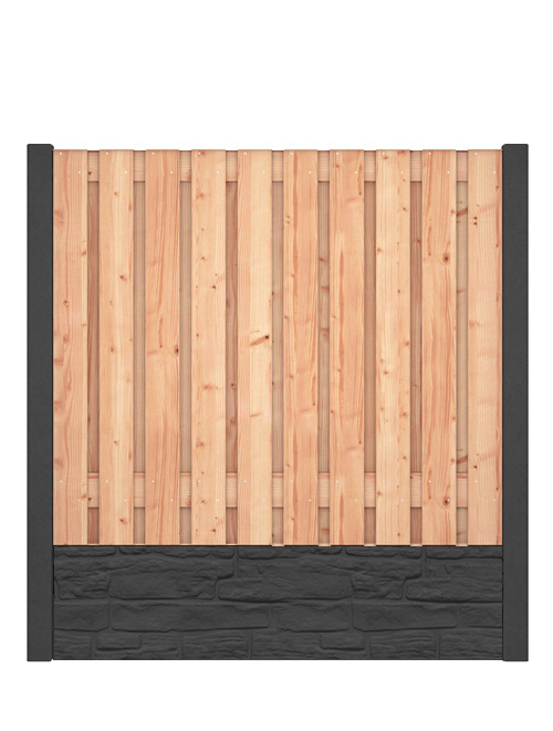 Red Class Wood hout beton schutting Duo Rock Antraciet