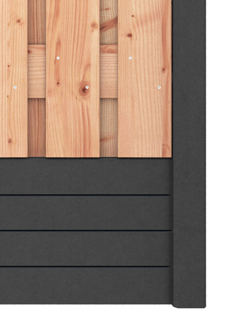 Red Class Wood hout beton schutting Duo Blokhut Antraciet