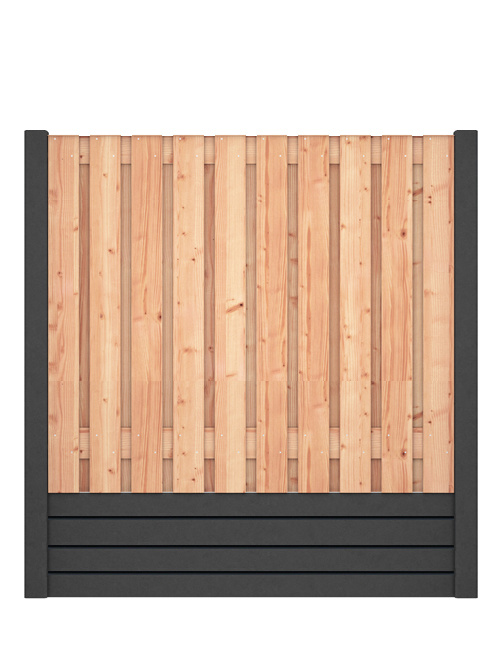 Red Class Wood hout beton schutting Duo Blokhut Antraciet