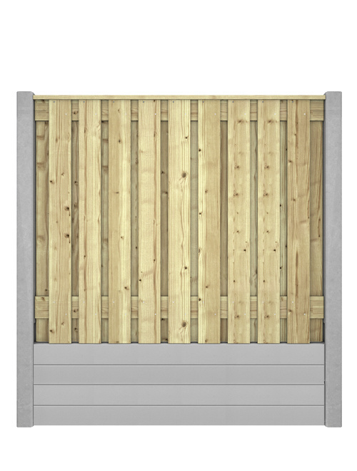 Hout beton schutting Prestige Glad