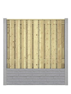 Hout beton schutting Steenmotief Relief