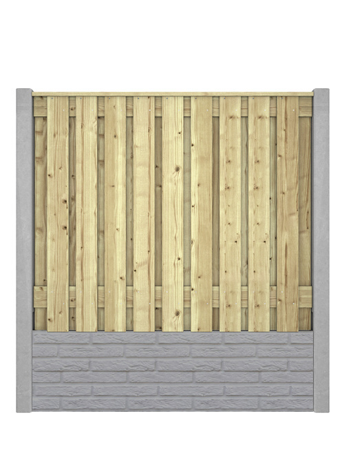 Hout beton schutting Steenmotief Relief