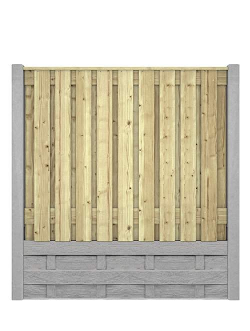 Hout beton schutting Vlecht