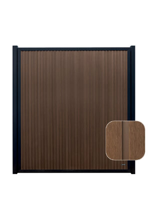 Composiet schutting - Dark Line Stripes Naturel Dark Brown Co-Ex