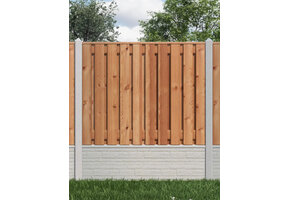 Hout beton schutting - Dubbele betonplaat motief