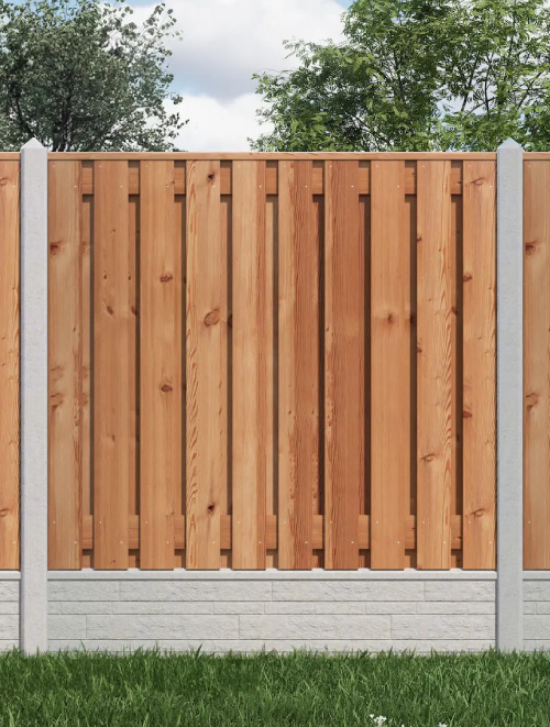 Hout Beton Schutting - Enkele betonplaat motief