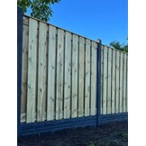 Hout Beton Schutting - Enkele betonplaat motief