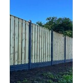 Hout Beton Schutting - Enkele betonplaat motief