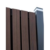 Composiet schutting - Dark line stripes FSC Black Natural Dark Brown