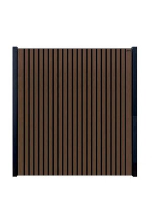 Composiet schutting - Dark line stripes FSC Black Natural Dark Brown