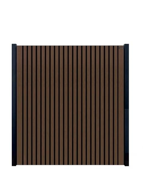 Composiet schutting - Dark line stripes FSC Black Natural Dark Brown