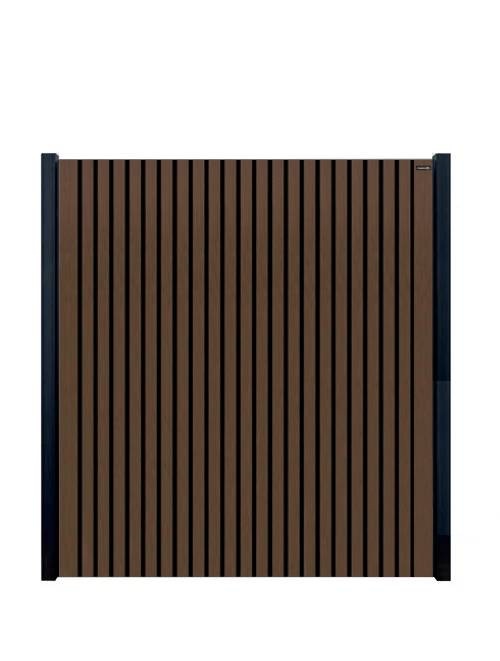 Composiet schutting - Dark line stripes FSC Black Natural Dark Brown