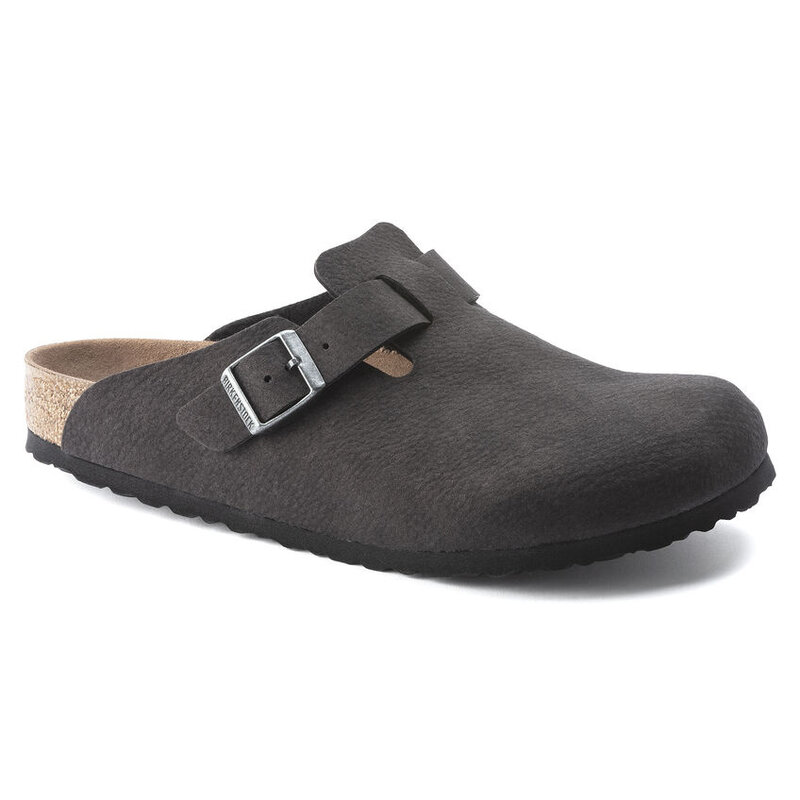 Birkenstock Birkenstock Vegan Boston - Desert Dust Black Narrow