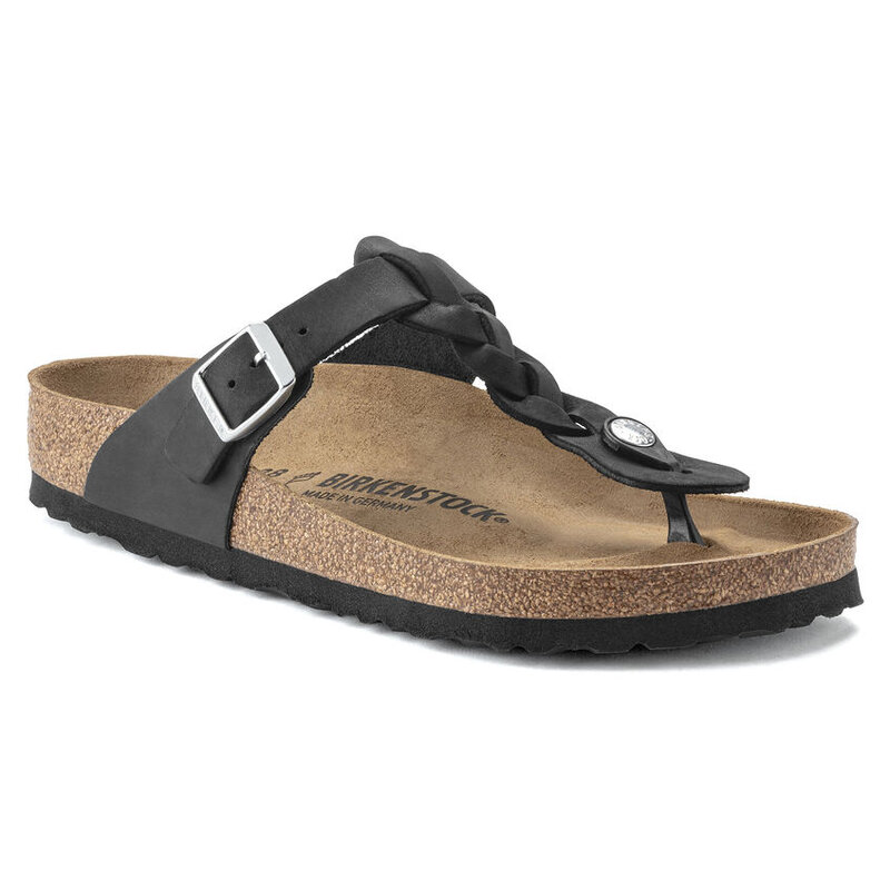 Birkenstock Birkenstock Gizeh Braided Oiled Leather - Black Regular