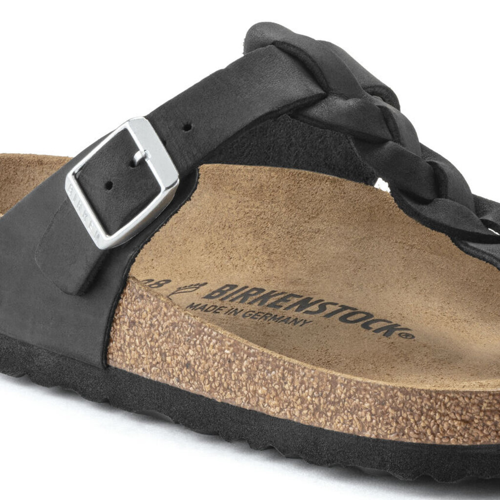 Birkenstock Birkenstock Gizeh Braided Oiled Leather - Black Regular