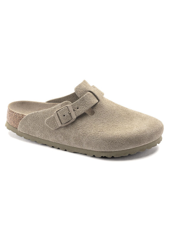 Birkenstock Birkenstock Boston SFB Suede Leather - Faded Khaki Regular