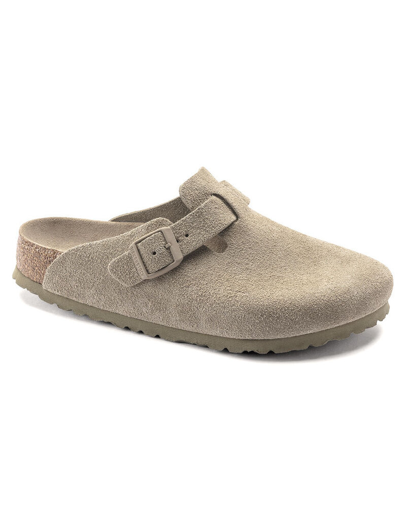 Birkenstock Birkenstock Boston SFB Suede Leather - Faded Khaki Regular