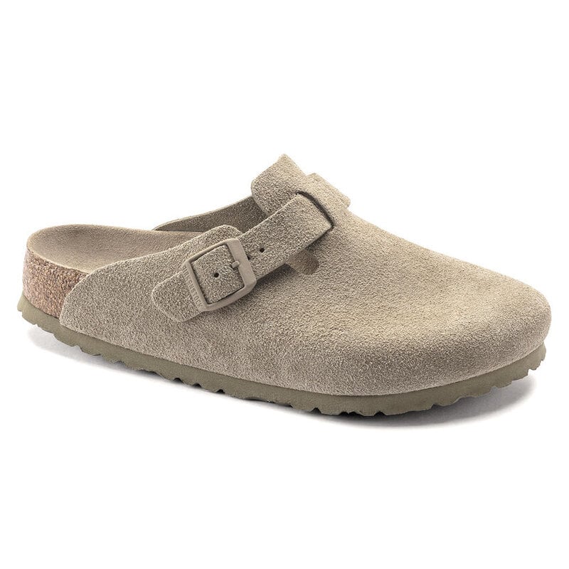 Birkenstock Birkenstock Boston SFB Suede Leather - Faded Khaki Regular