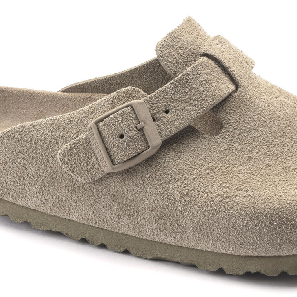 Birkenstock Birkenstock Boston SFB Suede Leather - Faded Khaki Regular