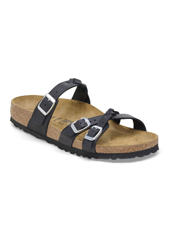 Birkenstock Birkenstock Franca Braided Oiled Leather - Black Narrow