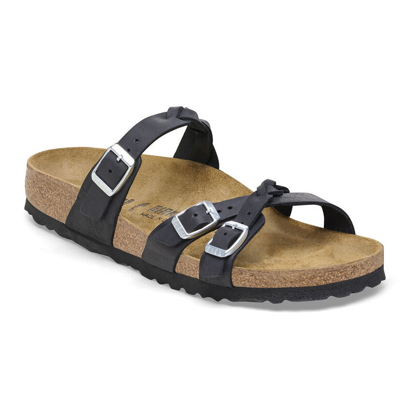 Birkenstock Birkenstock Franca Braided Oiled Leather - Black Narrow