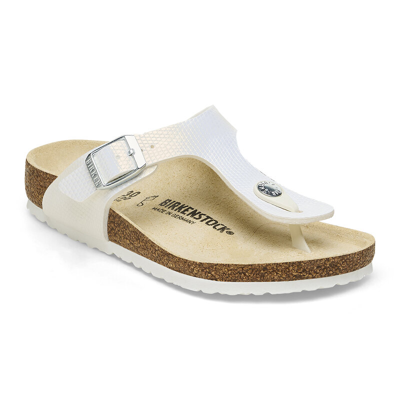 Birkenstock Birkenstock Kids Gizeh - Shiny Lizard White Narrow