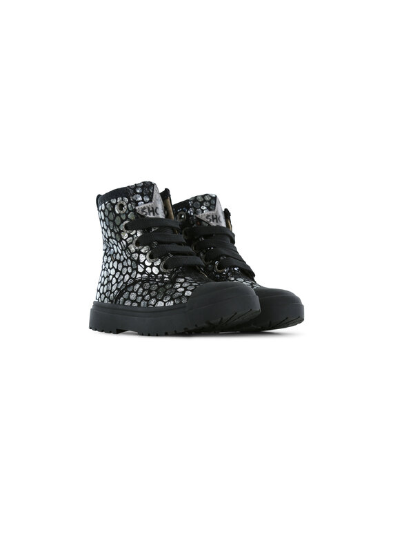 Shoesme Shoesme Bikerboot - Croco Black Old Silver