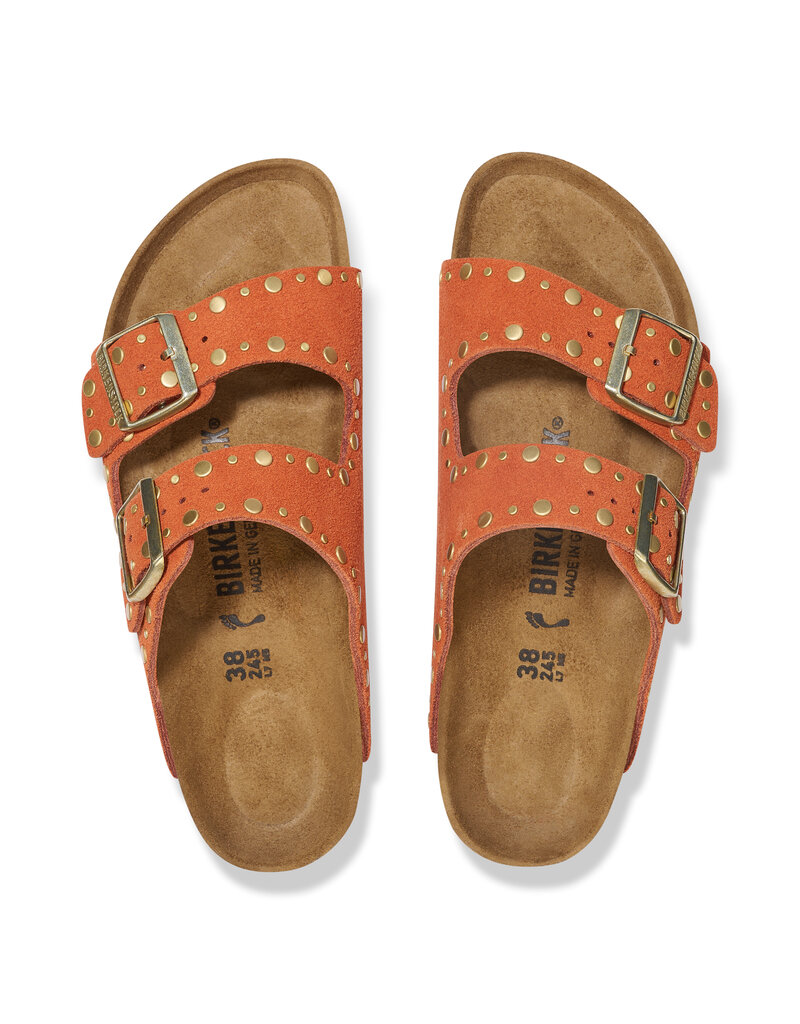 Birkenstock Birkenstock Arizona Rivet Suede Leather - Dark Rust Narrow
