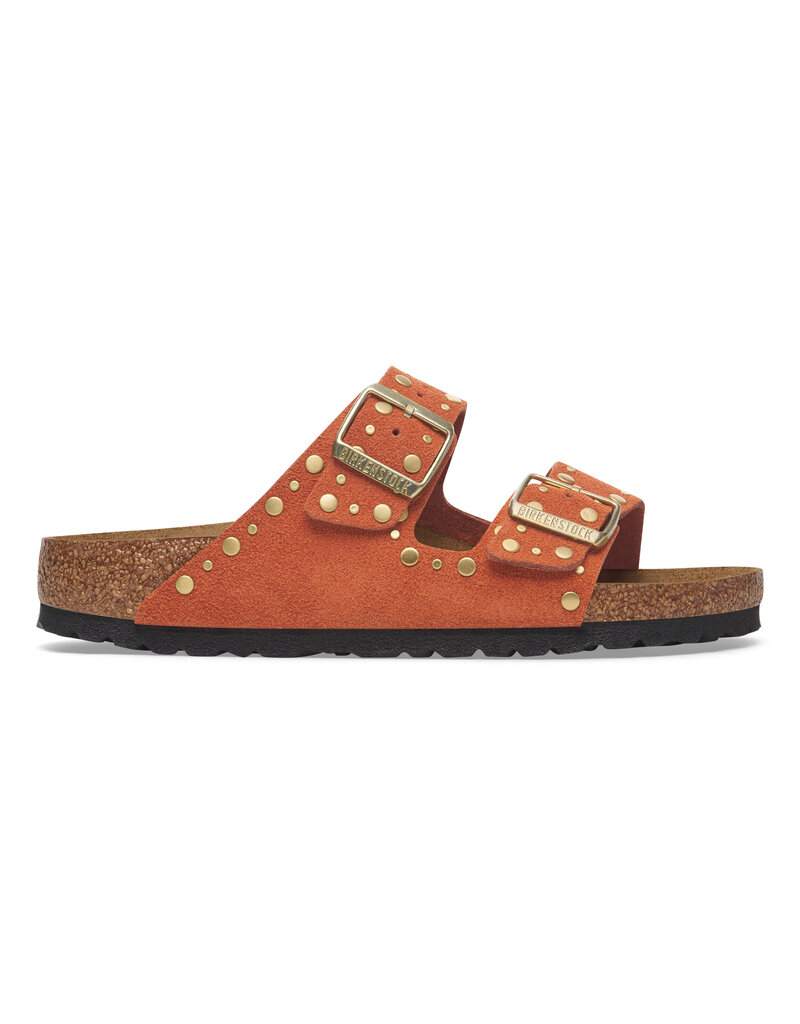 Birkenstock Birkenstock Arizona Rivet Suede Leather - Dark Rust Narrow