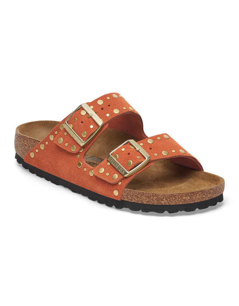 Birkenstock Birkenstock Arizona Rivet Suede Leather - Dark Rust Narrow
